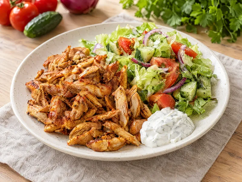 Gyros z kurczaka z sałatką