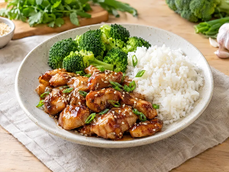 Kurczak teriyaki z ryżem